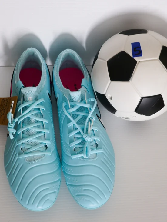 Nike Tiempo Legend Elite Light Blue and Pink Soccer Cleats - Picture 2 of 6